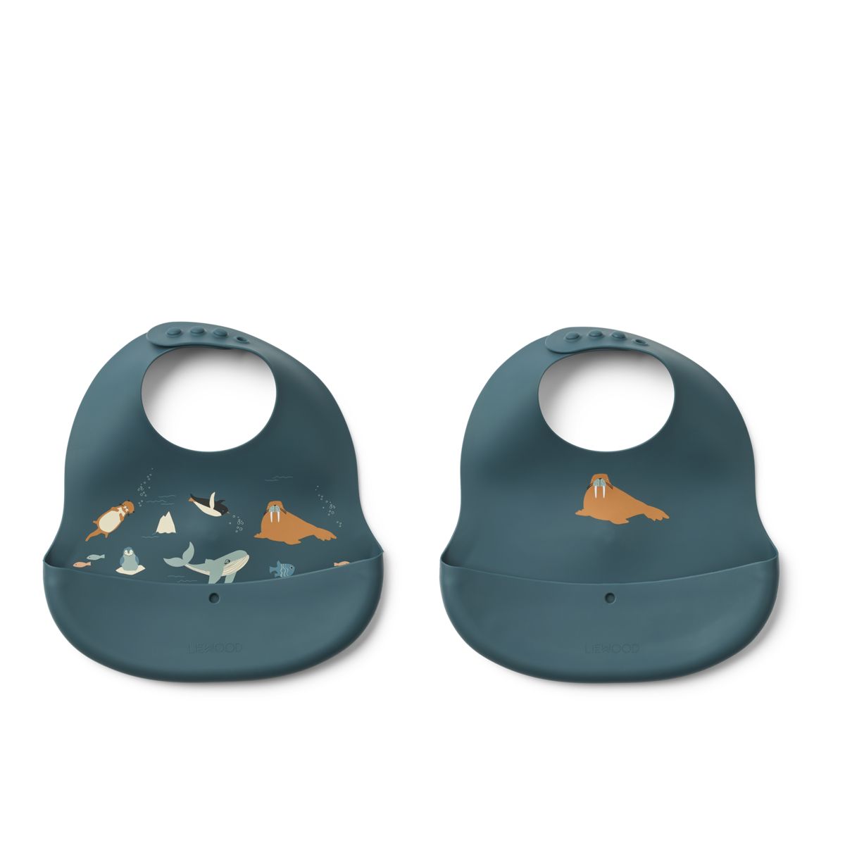 Liewood Bavoirs à Imprimé EMBER, Lot de 2 - Arctic Sea / Ocean view - Bavoir