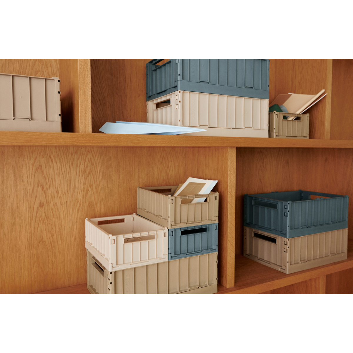 Liewood Boîtes de Rangement WESTON - MOYEN, Lot de 2 - Whale blue - Boîtes de rangement
