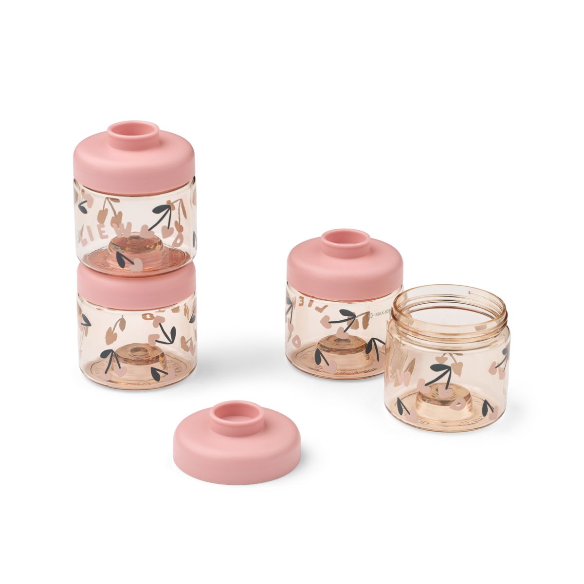 Liewood Boîtes Alimentaires pour Bébé DOMINIQUE - Cherry heart / Rosey - Boïte à goûter