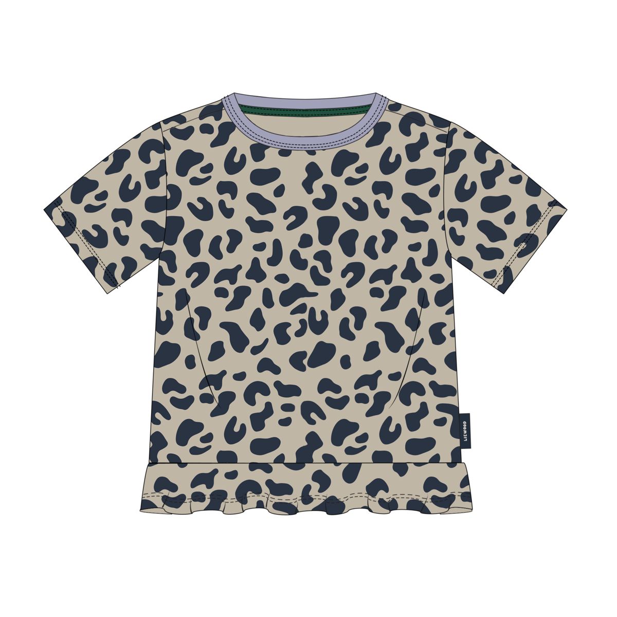 Liewood T-shirt à manches courtes avec basque KYA - Leo / Mist - T-shirt
