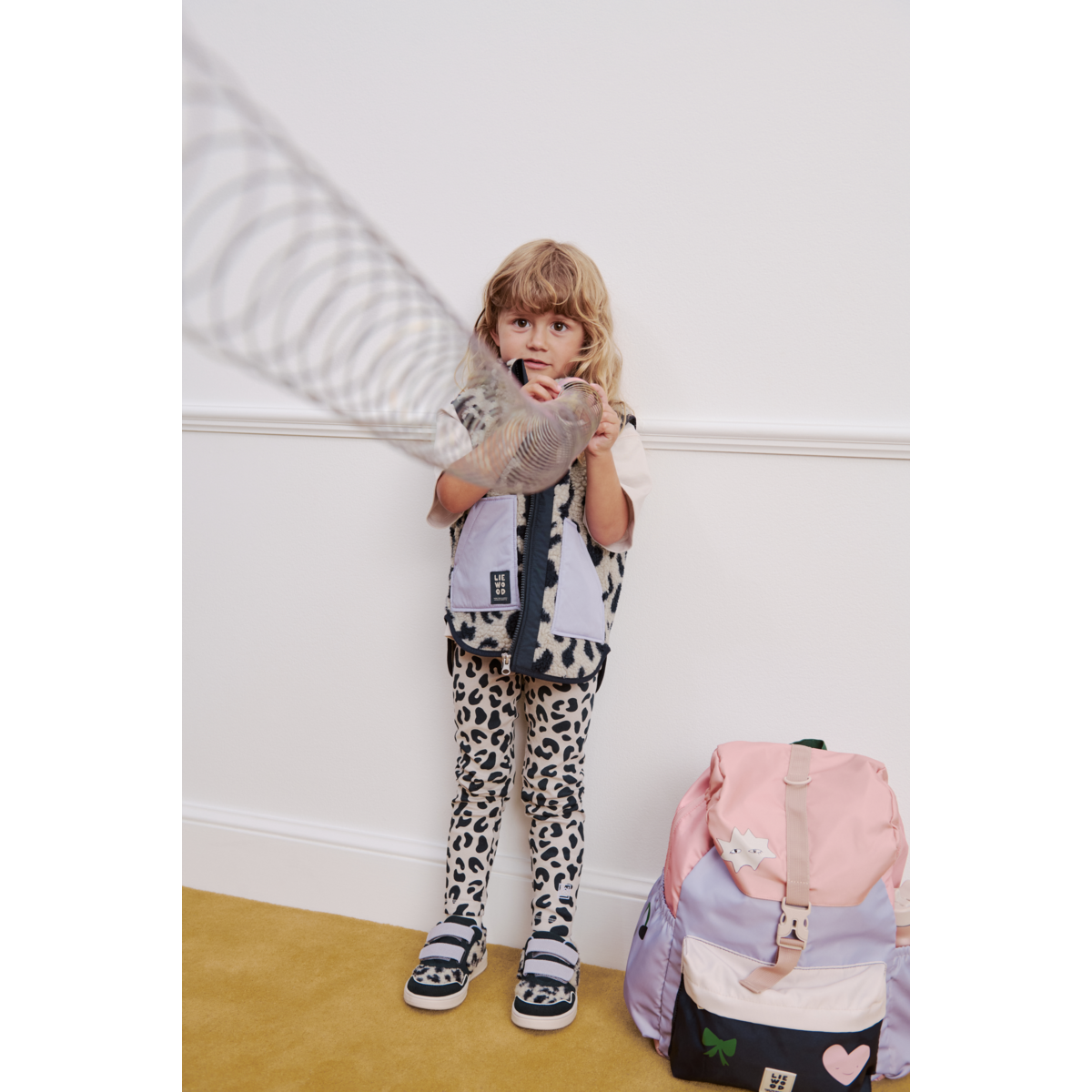 Liewood Legging à côtes et à Imprimé MARIEN - Leo / Mist - Leggings