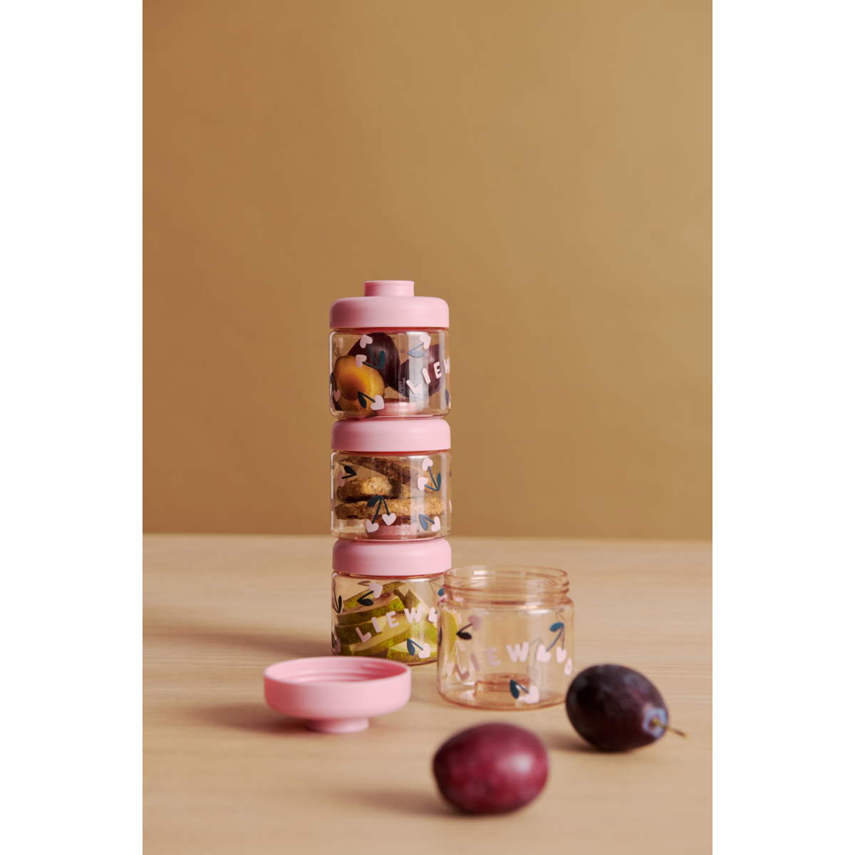 Liewood Boîtes Alimentaires pour Bébé DOMINIQUE - Cherry heart / Rosey - Boïte à goûter