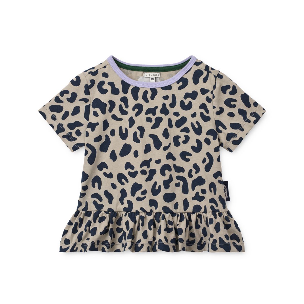 Liewood T-shirt à manches courtes avec basque KYA - Leo / Mist - T-shirt