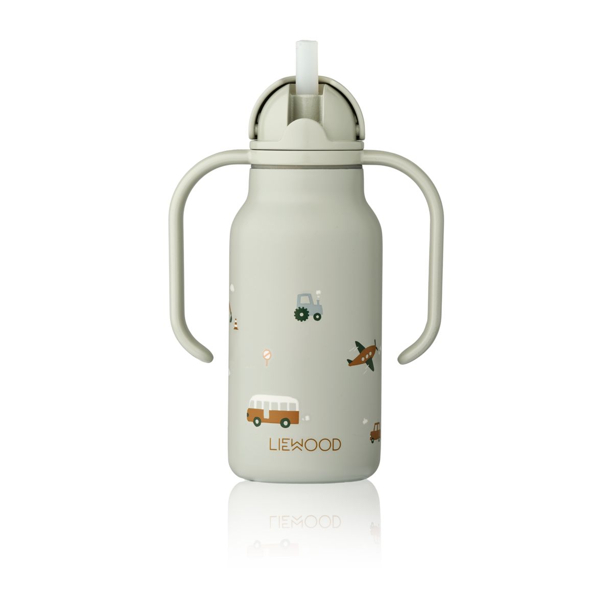 Liewood Bouteille d'eau en acier KIMMIE 250 ml - Vehicles / Dove blue - Goude eau