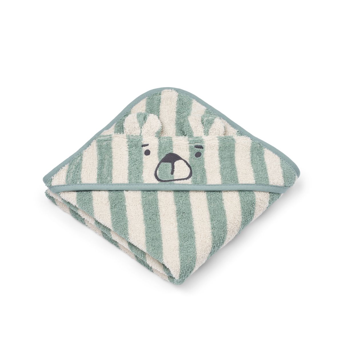 Liewood Serviette de Bain Bébé à Capuche ALBERT - Peppermint / creme de la creme - Serviettes / Gants de toilettes