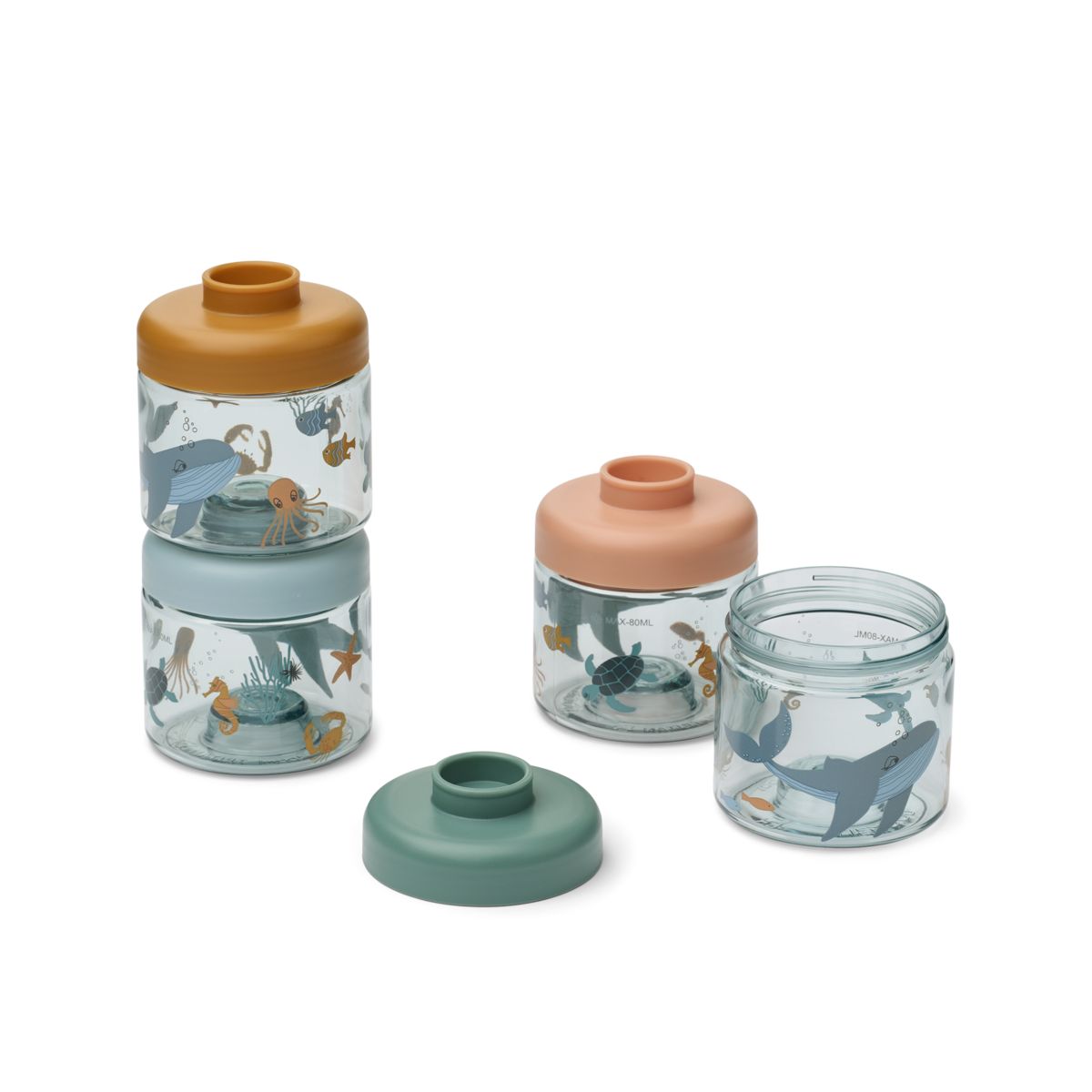 Liewood Boîtes Alimentaires pour Bébé DOMINIQUE - Sea creature / Sandy - Boïte à goûter