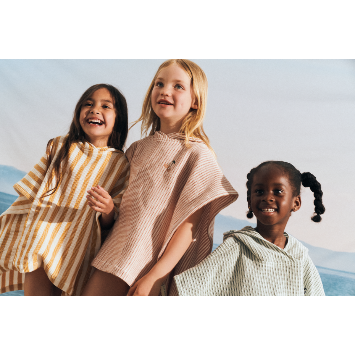 Liewood Poncho broderie PACO - Y/D stripe Tuscany rose / Creme de la creme - Peignori / Poncho