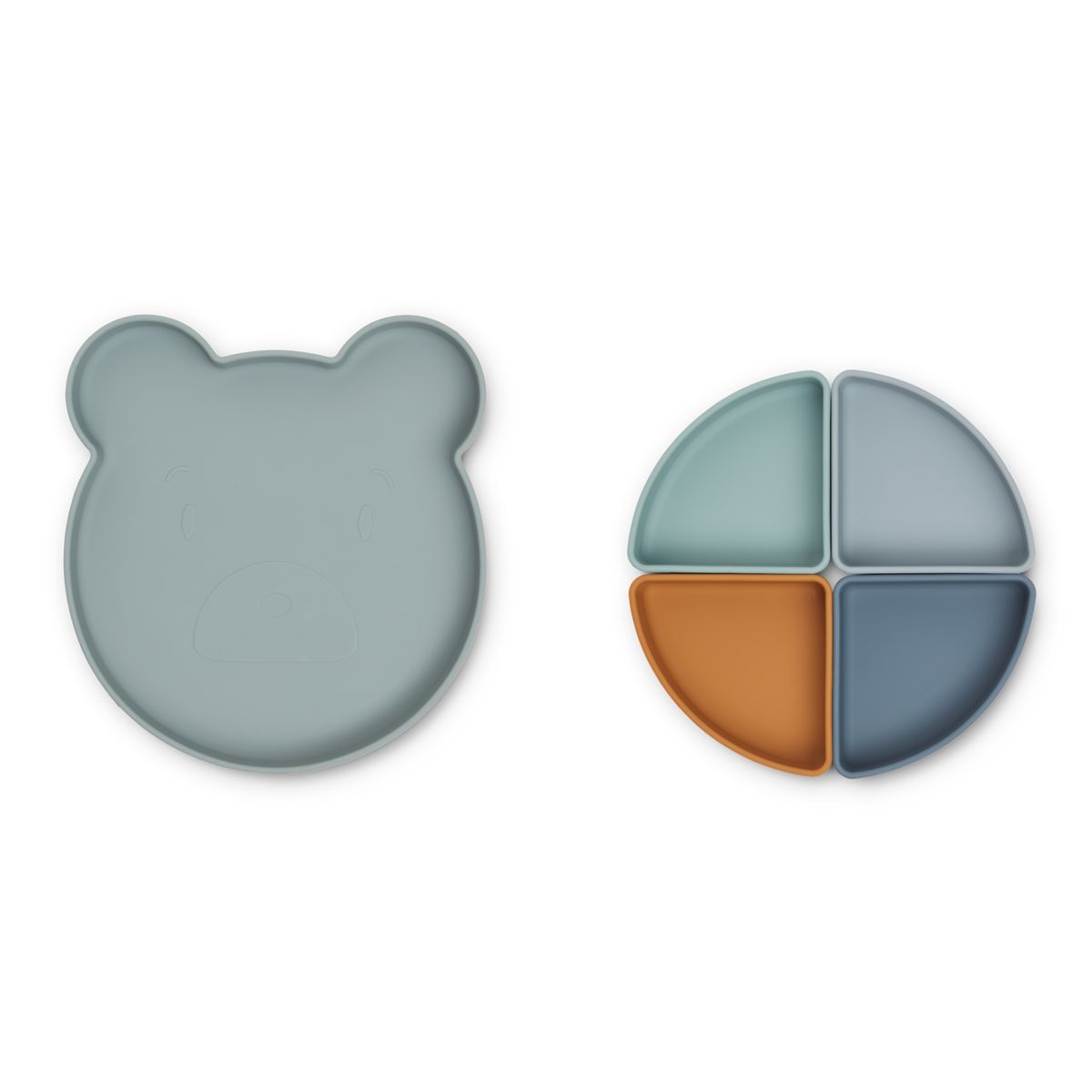 Liewood Assiette à compartiment Arne - Mr bear blue fog multi mix - Assiettes