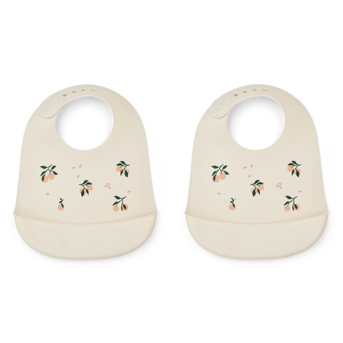 Liewood Lot de 2 bavoirs en silicone Tilda - Peach / Sea shell mix - Bavoir