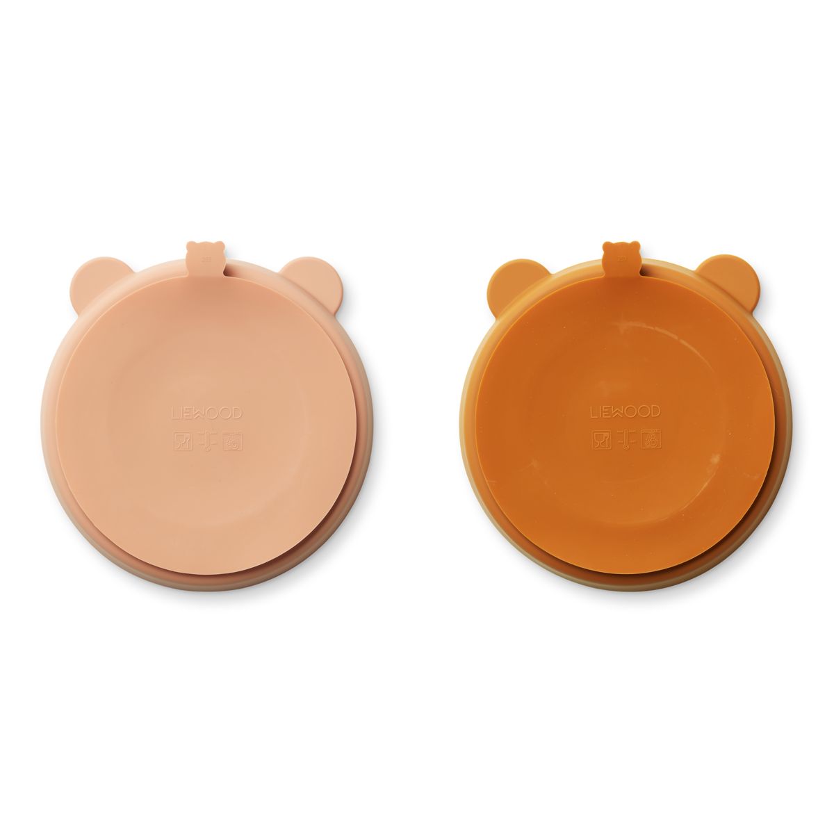 Liewood Lot de 2 assiettes à compartiment Stacy - Mustard / tuscany rose mix - Assiettes