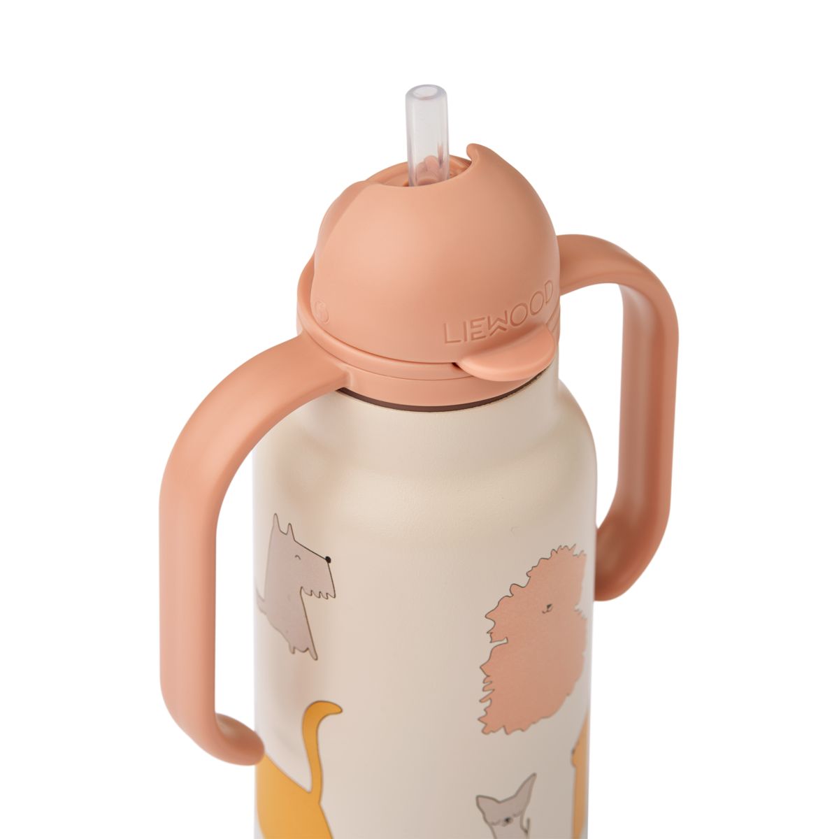 Liewood Bouteille d'eau en acier KIMMIE 250 ml - Cats and Dogs / Sandy - Goude eau