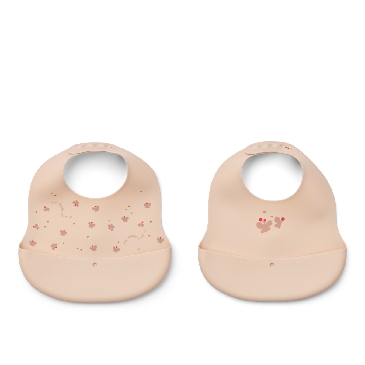 Liewood Bavoirs à Imprimé EMBER, Lot de 2 - Mini Butterfly / Apple blossom - Bavoir