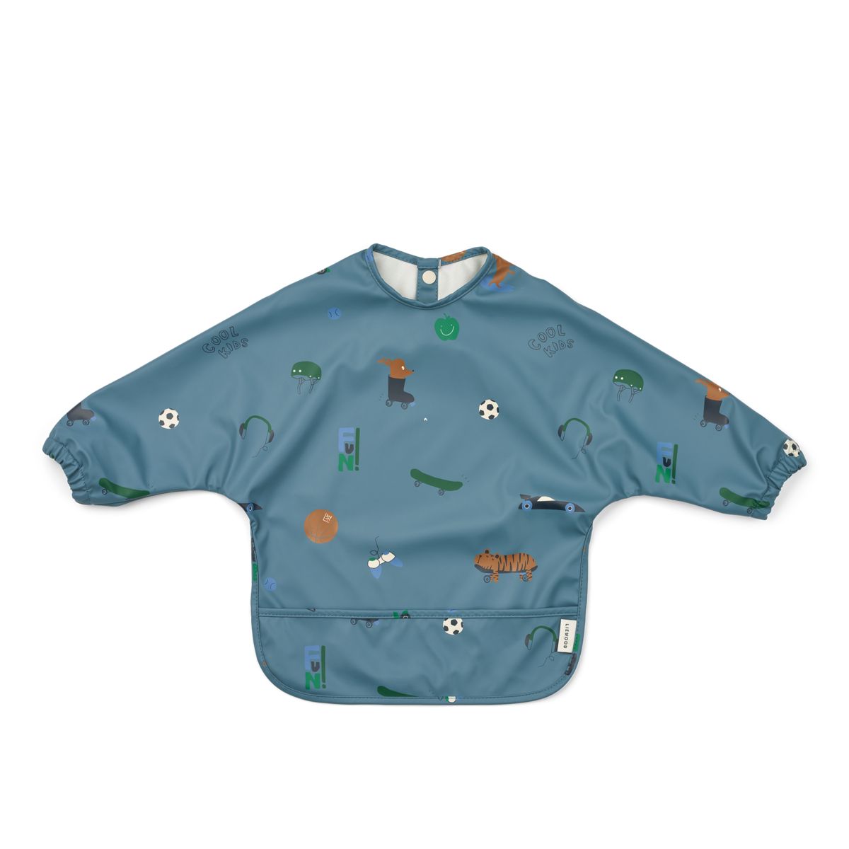 Liewood Bavoir avec Manches à Imprimé MERLE - Fun / Beach blue - Tablier