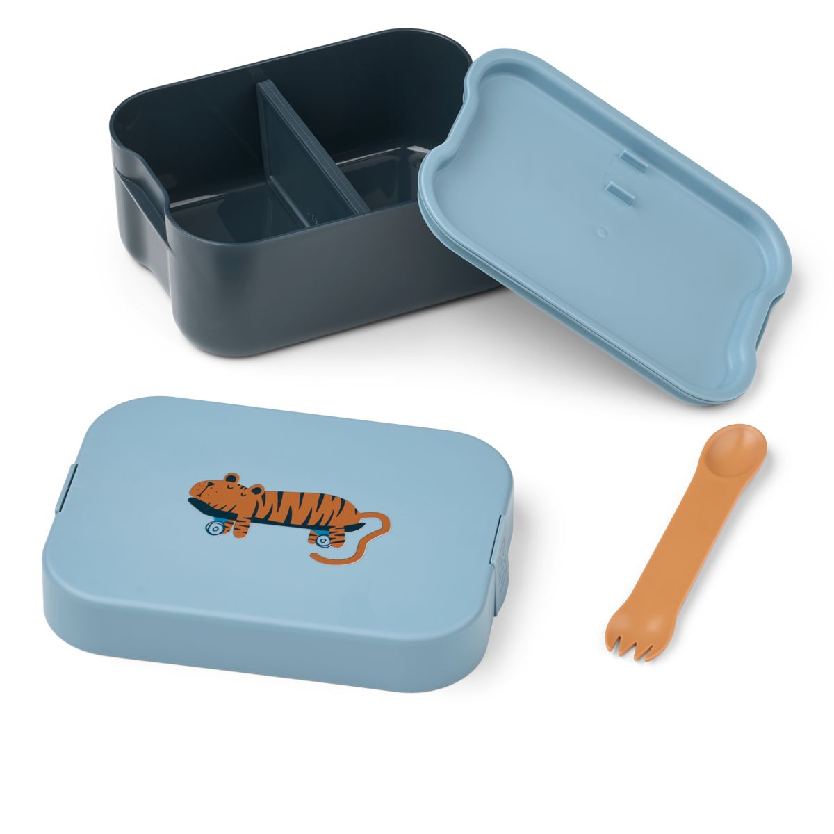 Liewood Boîte à déjeuner KAMIL - Tiger / Beach blue - Boîte à goûter