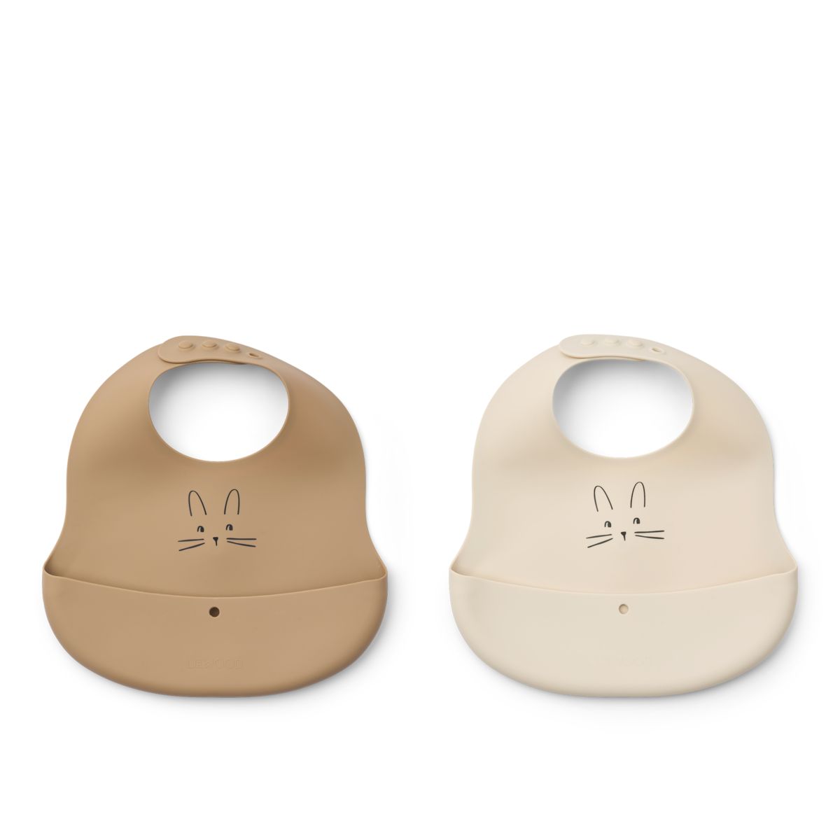 Liewood Bavoirs à Imprimé EMBER, Lot de 2 - Rabbit Sandy / Oat - Bavoir