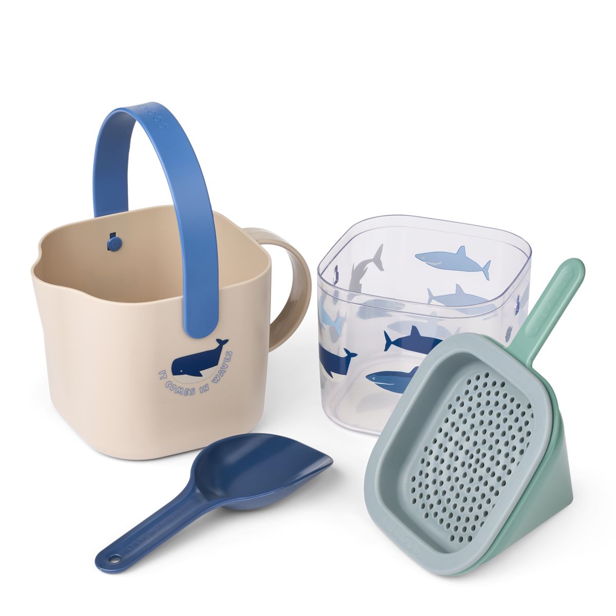 Liewood Set De Sable Roald - Shark / Dove blue - JOUETS EN SABLE