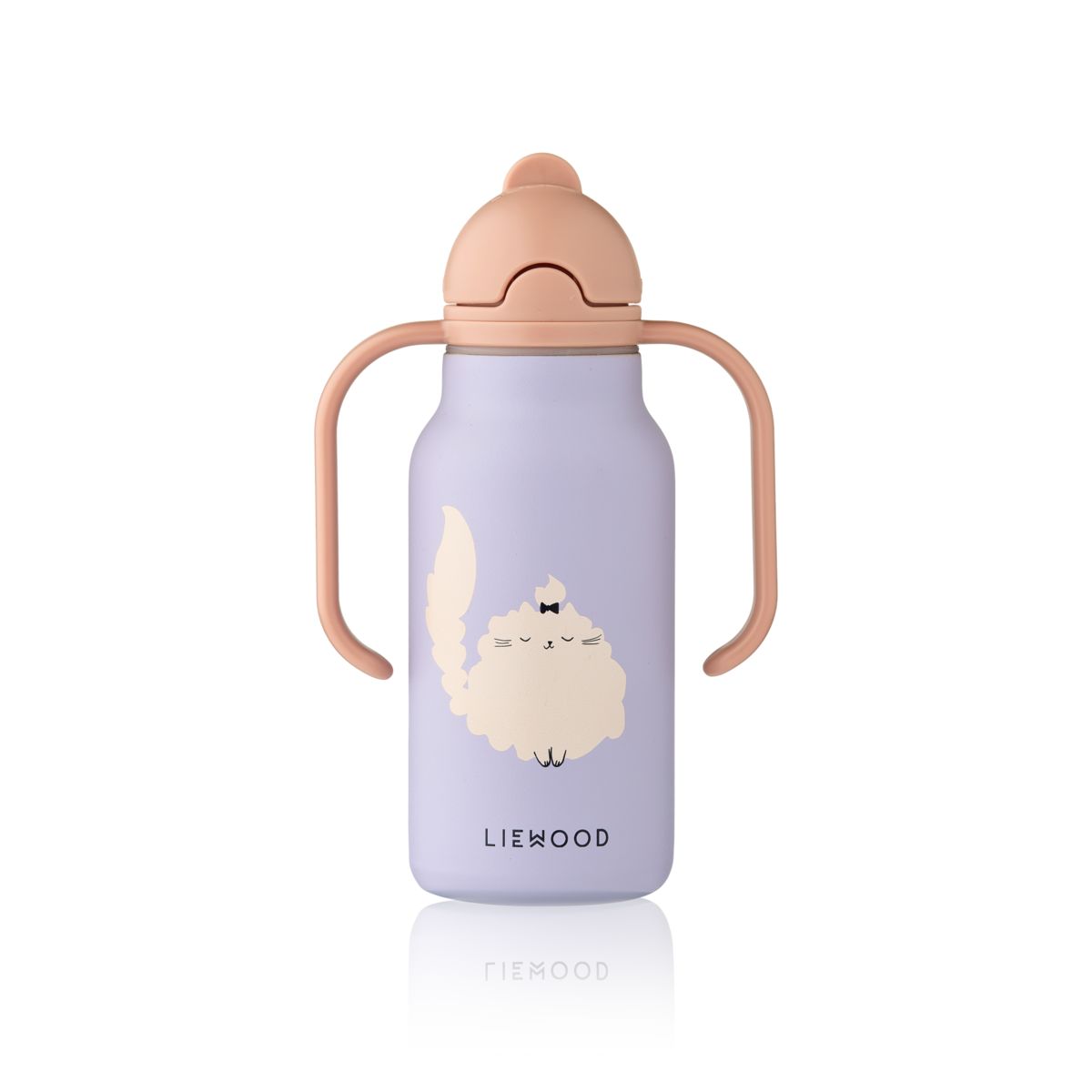Liewood Bouteille d'eau en acier KIMMIE 250 ml - Cat / Warm lilac - Goude eau