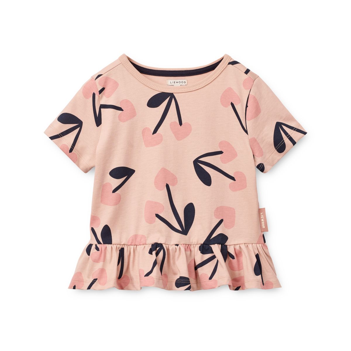 Liewood T-shirt à manches courtes avec basque KYA - Mega Cherry heart / Rosey - T-shirt