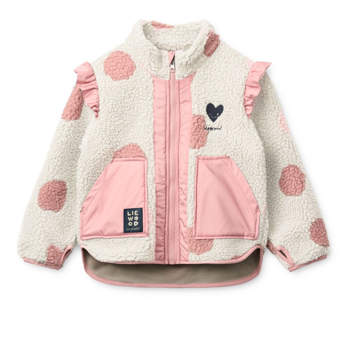 Liewood Veste Polaire à Volants NOAM - Spot dot Sandy / Rose blush mix - Veste