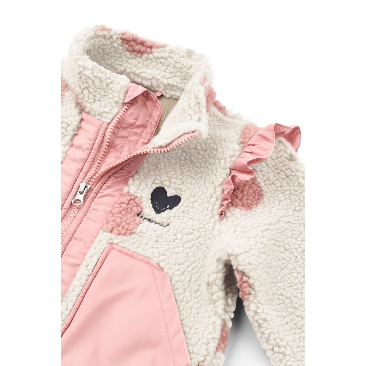 Liewood Veste Polaire à Volants NOAM - Spot dot Sandy / Rose blush mix - Veste