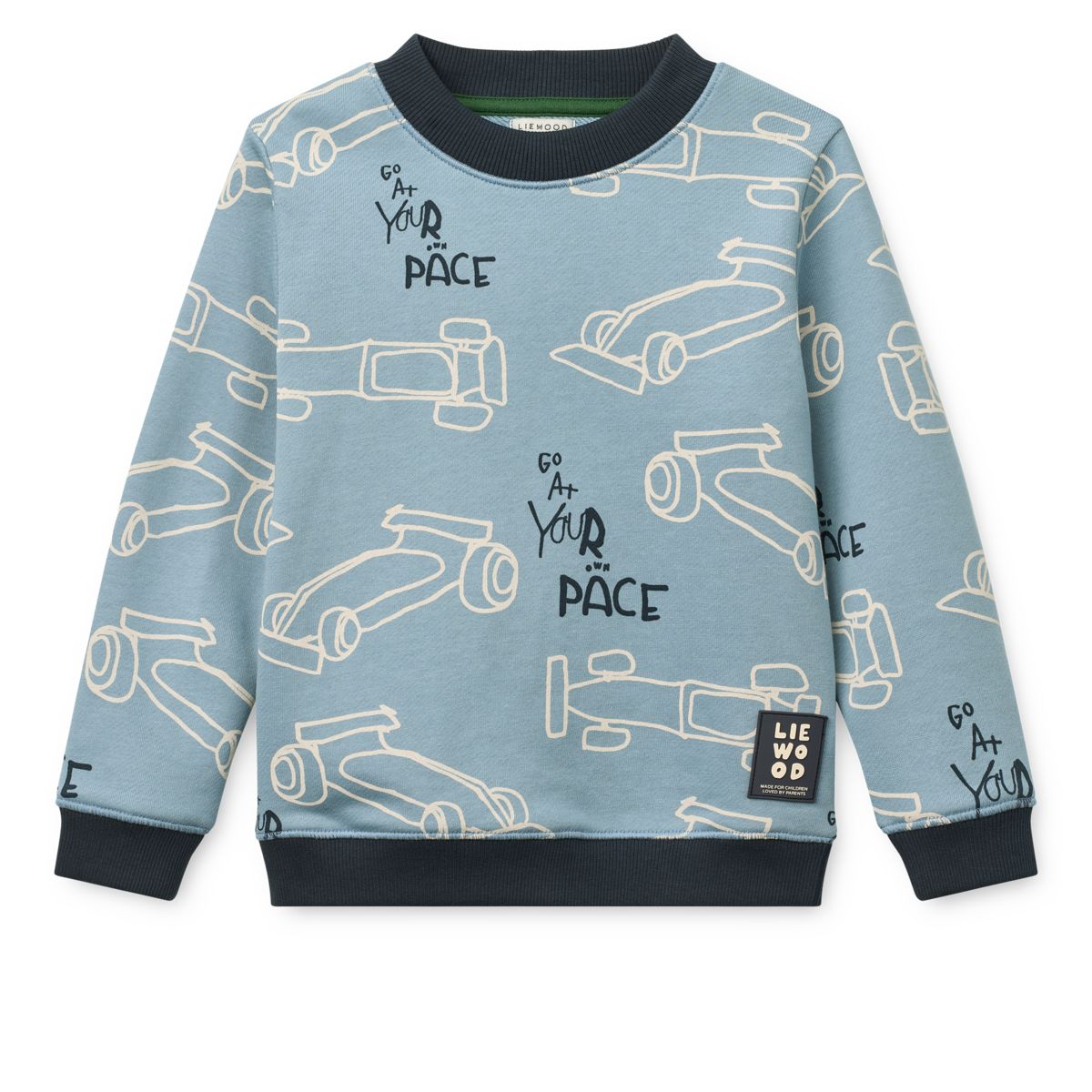 Liewood Sweat-shirt Imprimé RIDLEY - Race cars / Beach blue - Pull
