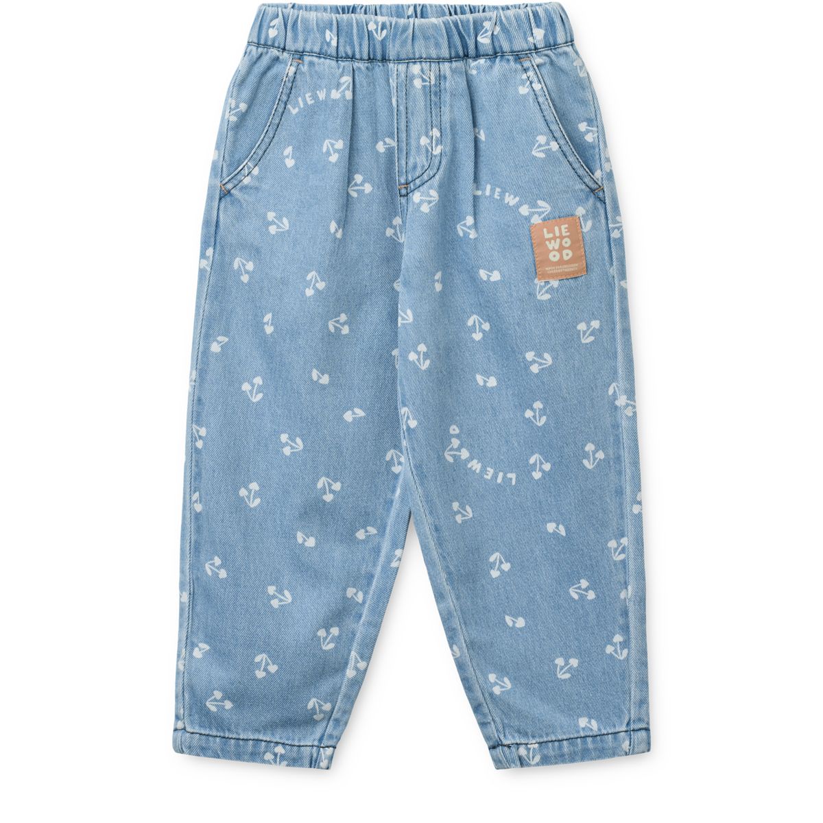 Liewood Pantalon en jean imprimé clair BORRIS - Cherry heart sandy / Denim - Pantalon
