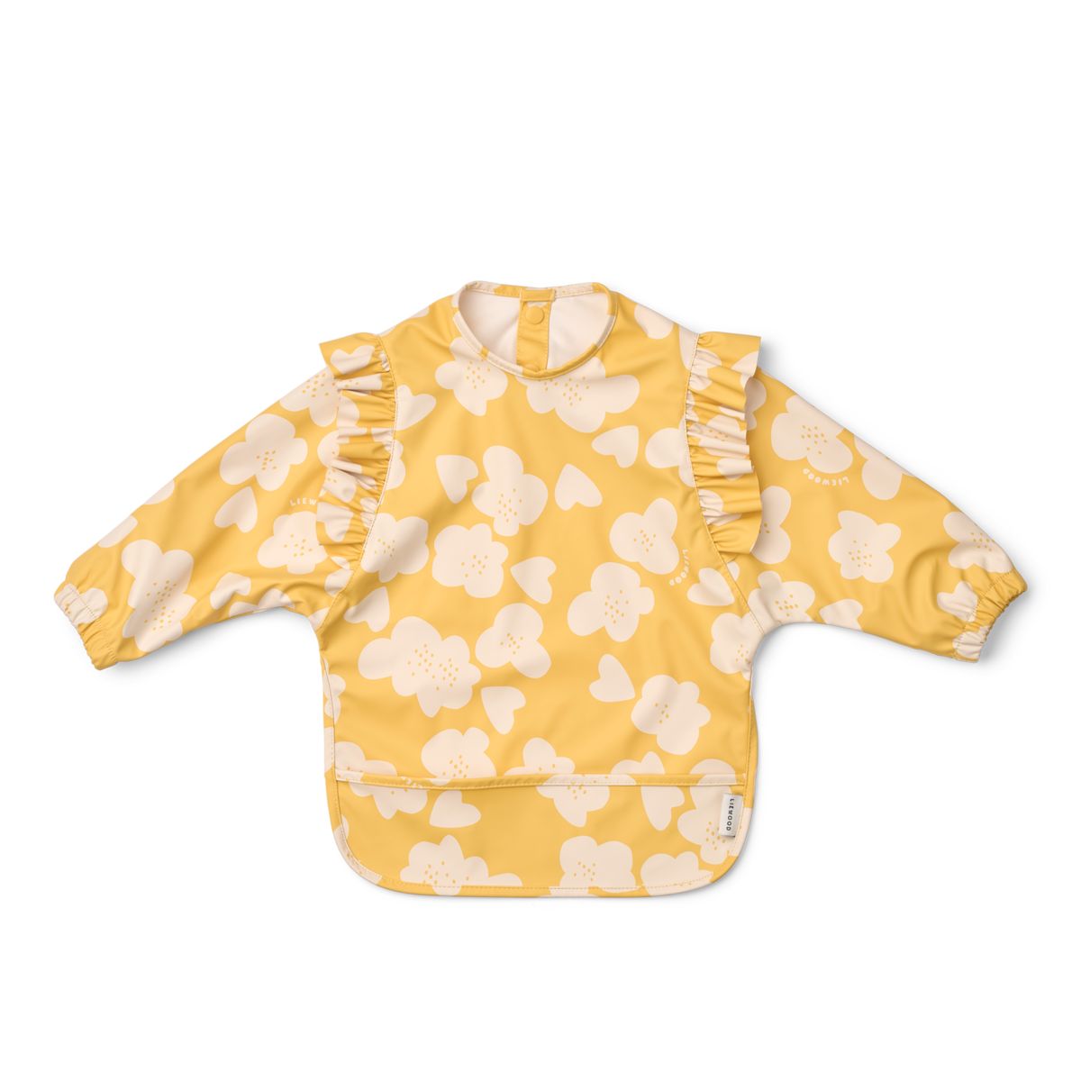 Liewood Bavoir à Volants avec Manches MERLE - Flower / Lemon yellow - Tablier
