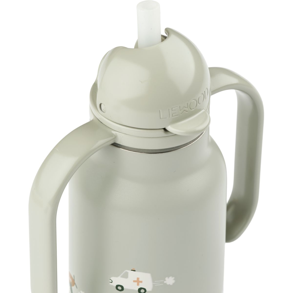 Liewood Bouteille d'eau en acier KIMMIE 250 ml - Vehicles / Dove blue - Goude eau