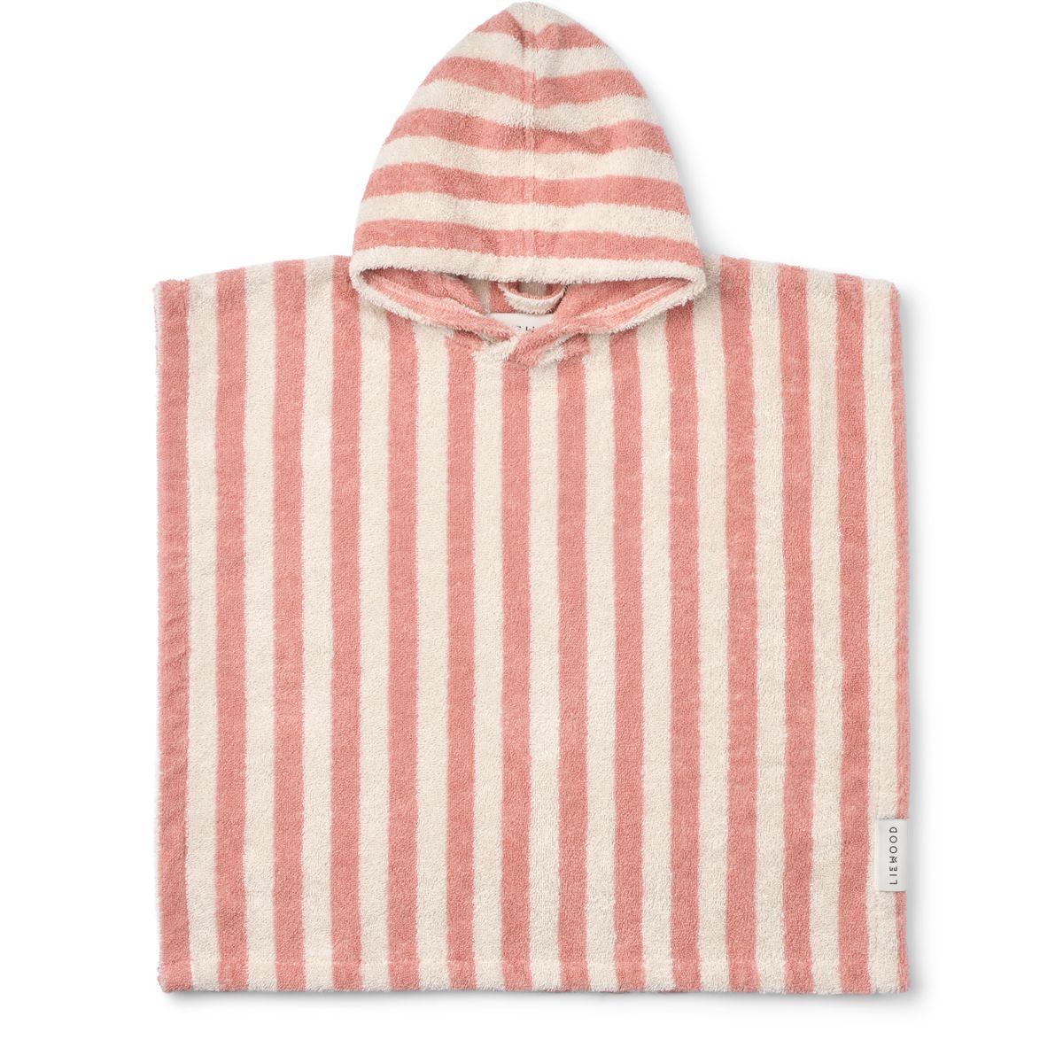 Liewood Poncho en Tissu Éponge KOI - Coral blush / creme de la creme stripe - Peignori / Poncho