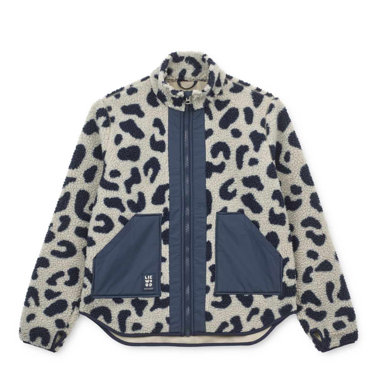 Liewood NIVA Adult Pile Jacket - Mega Leo mist / Classic Navy - Veste