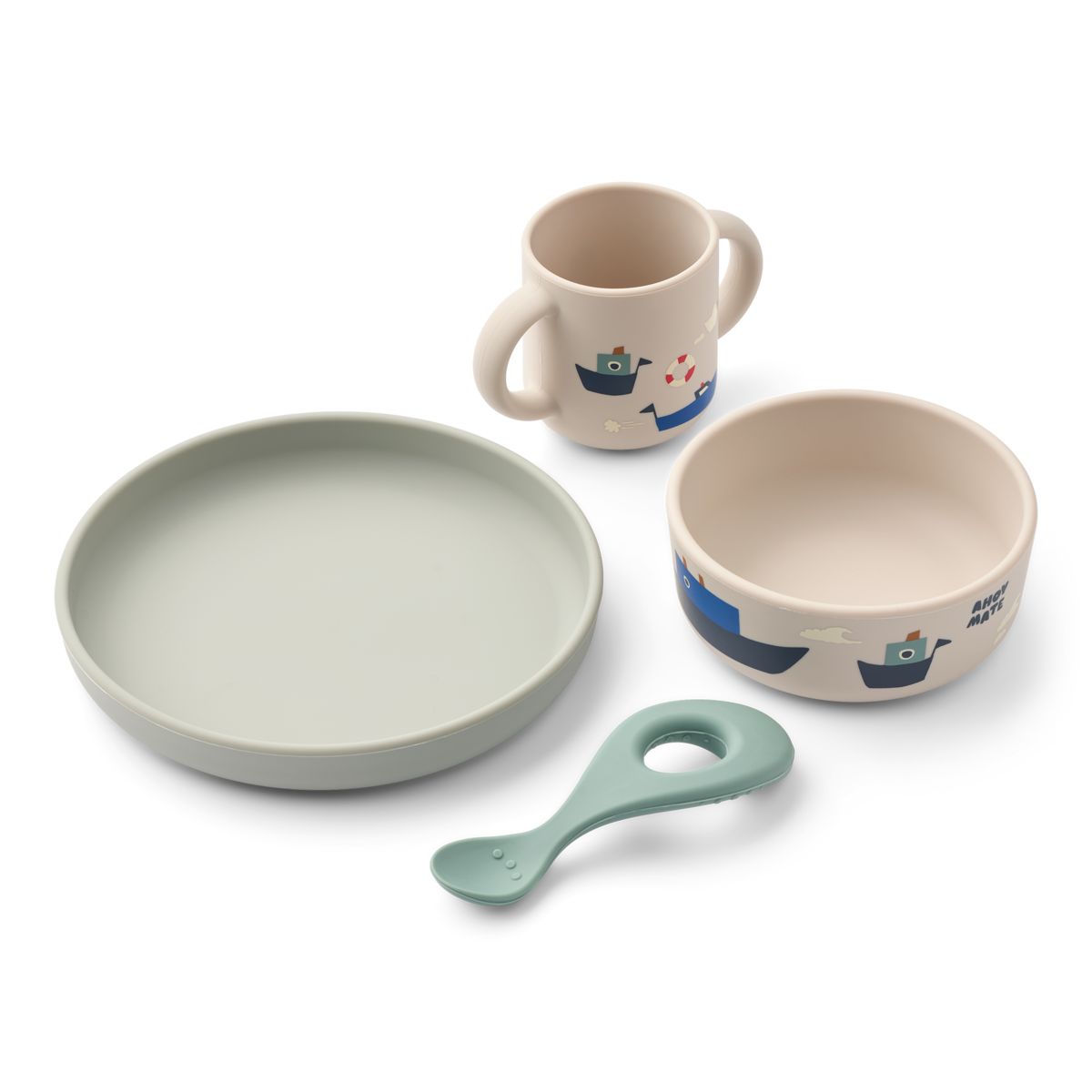 Liewood Set de Vaisselle en Silicone VIVI - Sailing / Sandy - Ensemble de vaisselle